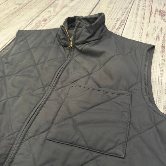 J.Crew Thermore Quilted Insulated Vest Black Men’s Medium Full Zip Pockets - Picture 3 of 10